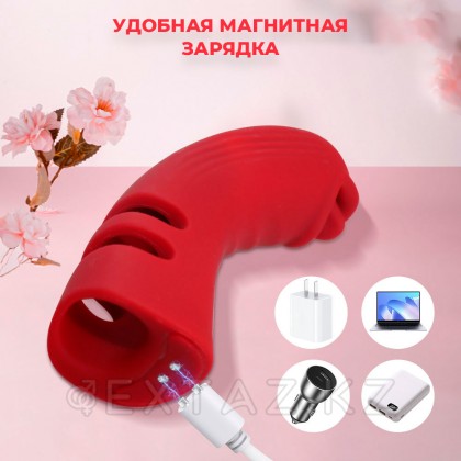 Силиконовый вибратор на палец с дополнительной стимуляцией от sex shop Extaz фото 7