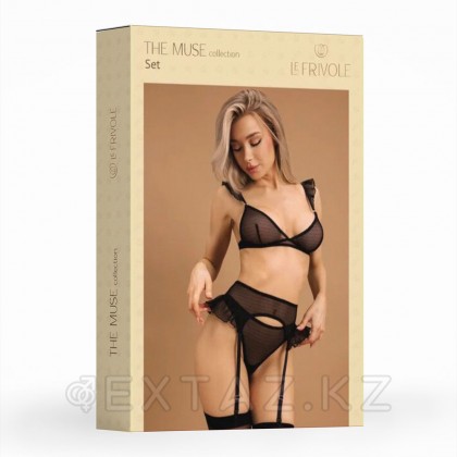 Комплект белья Le Frivole Muse в сетку, с крылышками, S-M от sex shop Extaz фото 3