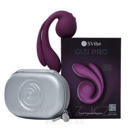 Вибратор с тройной стимуляцией SVibe Snail GIZI Pro виноградный (фиолетовый) от sex shop Extaz фото 2