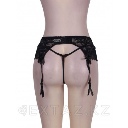 Кружевной пояс для чулок + стринги черные Sexy Lace (размер XS-S) от sex shop Extaz фото 2