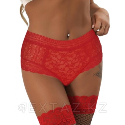 Трусики бразилиана Floral Lace, красные, XS-S от sex shop Extaz