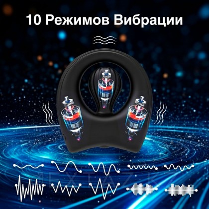 Эрекционное виброкольцо с дополнительным стимулятором и пультом ДУ от sex shop Extaz фото 4