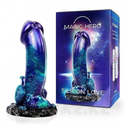 Фаллоимитатор Magic Hero (19*5), фиолетово-зелёный с перламутром от sex shop Extaz