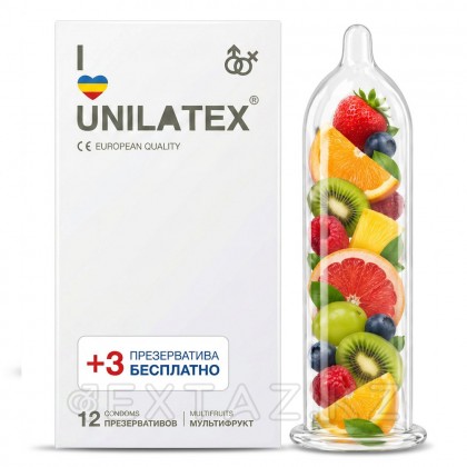 Презервативы Unilatex Multifruits/ароматизированные, 12 шт. + 3 шт. в подарок от sex shop Extaz