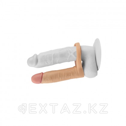 Насадка-фаллоимитатор для двойного проникновения с вибрацией (14,7 см) от sex shop Extaz фото 2