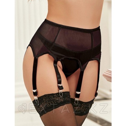 Пояс черный для чулок с ремешками на клипсах (XL-2XL) от sex shop Extaz фото 3
