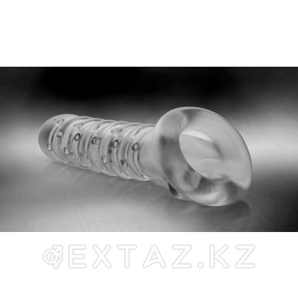 Утолщающая ребристая насадка на пенис - Tom of Finland - 19 см от sex shop Extaz фото 4