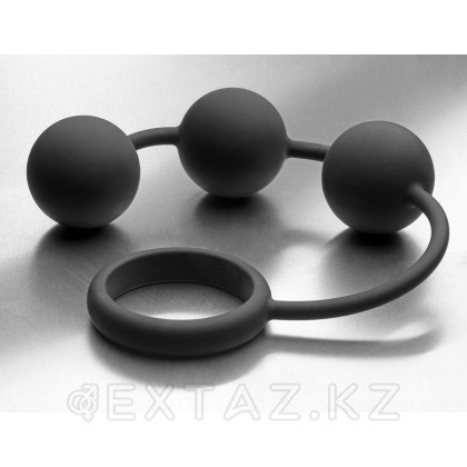 Анальные шарики Tom of Finland Silicone Cock Ring with 3 Weighted Balls от sex shop Extaz фото 2