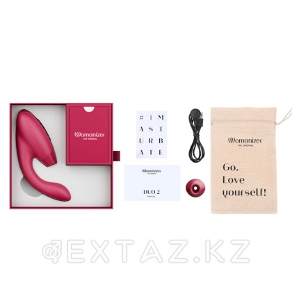 Бесконтактный клиторальный стимулятор Womanizer Duo 2, бордовый от sex shop Extaz фото 4