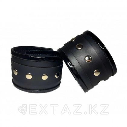Наручники из эко-кожи черные от sex shop Extaz фото 2
