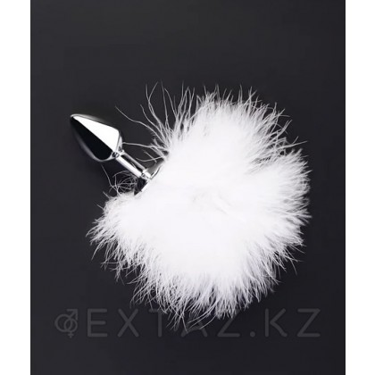 Анальная втулка металлическая с хвостом зайчика от sex shop Extaz фото 2