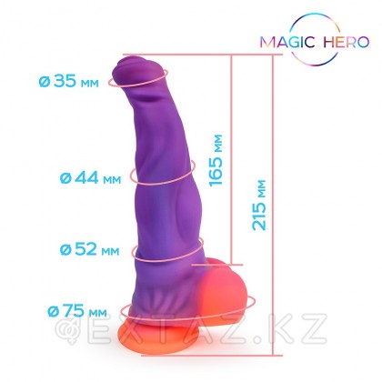 Фаллоимитатор Magic Hero светится в темноте (21,5×5 см) фиолетово-оранжевый от sex shop Extaz фото 3
