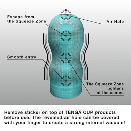 Tenga Vacuum Cup Cool Edition - Мастурбатор с охлаждающим эффектом, 15х4.5 см Голубой от sex shop Extaz фото 5