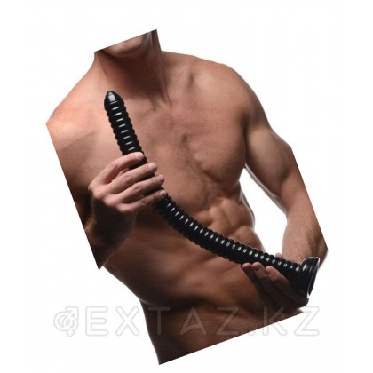 Hosed Ribbed Anal Snake Dildo - огромный фаллос, 50.8х4.4 см. Черный от sex shop Extaz фото 4
