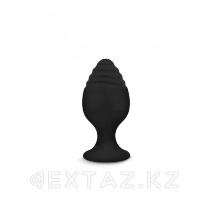 Браззерс - силиконовая анальная пробка с рельефом, 6х3 см Черный от sex shop Extaz фото 2