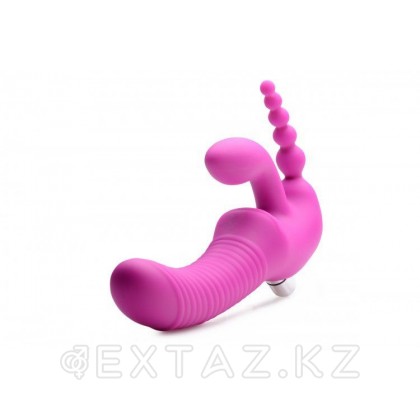 Женский страпон Regal Rider Vibrating Silicone Strapless Strap On Triple G Dildo, 22.9 см Розовый от sex shop Extaz фото 2