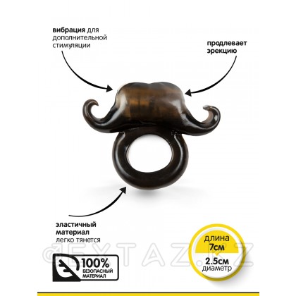 Браззерс - эрекционное кольцо с вибрацией, 7х2.5 см. Черный от sex shop Extaz фото 2