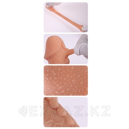 Насадка на член со стимулирующим рельефом Kokos Extreme Sleeve 009 размер M, 12.7 см Телесный от sex shop Extaz фото 6
