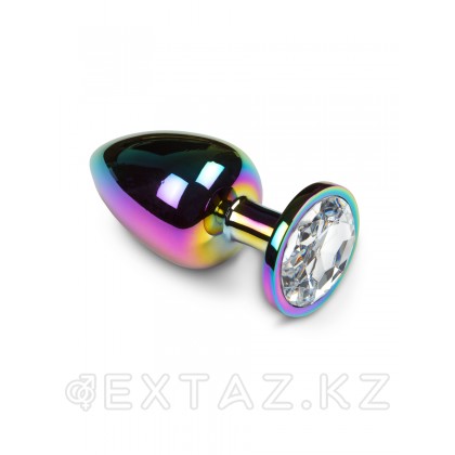Пикантные штучки - большая яркая анальная пробка с кристаллом, 8х3.5 см Белый от sex shop Extaz фото 3