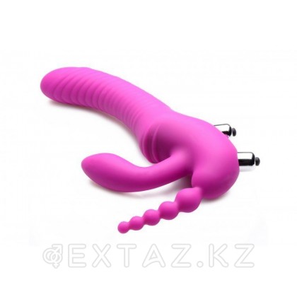 Женский страпон Regal Rider Vibrating Silicone Strapless Strap On Triple G Dildo, 22.9 см Розовый от sex shop Extaz фото 3