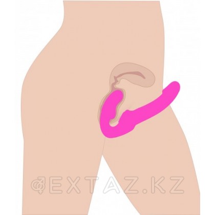 Женский страпон с вибрацией Evoke Rechargeable Vibrating Silicone Strapless Strap On, 24,7 см Розовый от sex shop Extaz фото 3