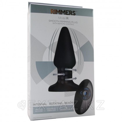Rimmers Model R Smooth Rimming Plug with Remote - анальная пробка с эффектом римминга, 14.2х4.8 см Черный от sex shop Extaz фото 7