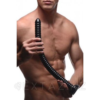 Hosed Ribbed Anal Dildo - огромный анальный фаллос, 50.8х3.8см. Черный от sex shop Extaz фото 2