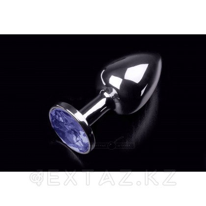 Маленькая серебристая анальная пробка с круглым кончиком и кристаллом - 7х2.5 см Рубиновый от sex shop Extaz фото 5