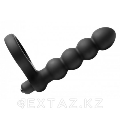 Насадка для двойного удовольствия Double Fun Cock Ring with Double Penetration Vibe, 14,6 см. Черный от sex shop Extaz фото 4
