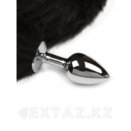 Анальная пробка с хвостом, серебристая - Пикантные Штучки, 6 см Черный от sex shop Extaz фото 3