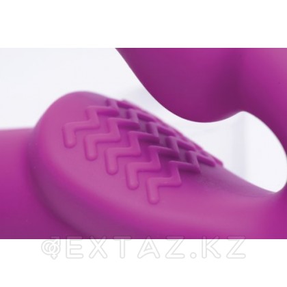 Безремневой вибро страпон Evoke Vibrating Strapless Silicone Strap-on Dildo, 24 см Фиолетовый от sex shop Extaz фото 4