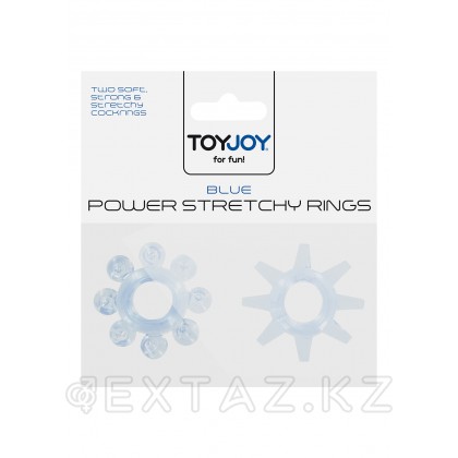 Набор эрекционных колец Power Stretchy Rings - Toy Joy (2 шт) Голубой от sex shop Extaz фото 3