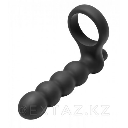 Насадка для двойного удовольствия Double Fun Cock Ring with Double Penetration Vibe, 14,6 см. Черный от sex shop Extaz фото 2