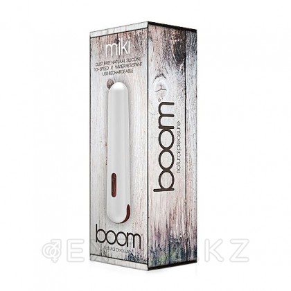 Вибратор со вставками под дерево BOOM Miki, белый, 16.2х3.7 см от sex shop Extaz фото 2
