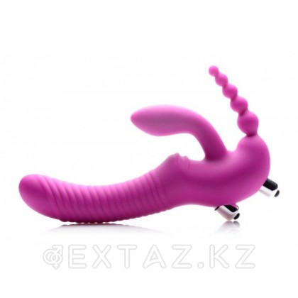 Женский страпон Regal Rider Vibrating Silicone Strapless Strap On Triple G Dildo, 22.9 см Розовый от sex shop Extaz