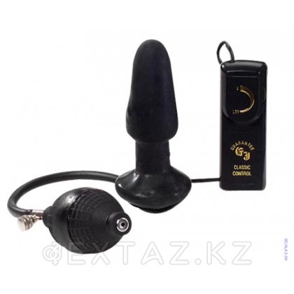 Анальный вибратор с грушей для надувания, черный от sex shop Extaz