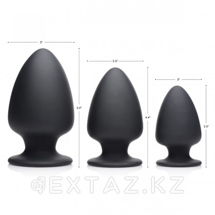 Squeeze-It Silicone Anal Plug Large - большая мягкая анальная пробка, L 13.2х7.6 см (чёрный) от sex shop Extaz фото 8