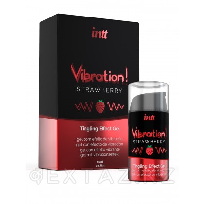 Strawberry - Жидкий интимный гель с эффектом вибрации, 15 мл от sex shop Extaz