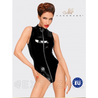 Noir Handmade PVC body - эротическое виниловое боди с длинной молнией, S (чёрный) от sex shop Extaz фото 3