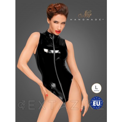 Noir Handmade PVC body - эротическое виниловое боди с длинной молнией, L (чёрный) от sex shop Extaz