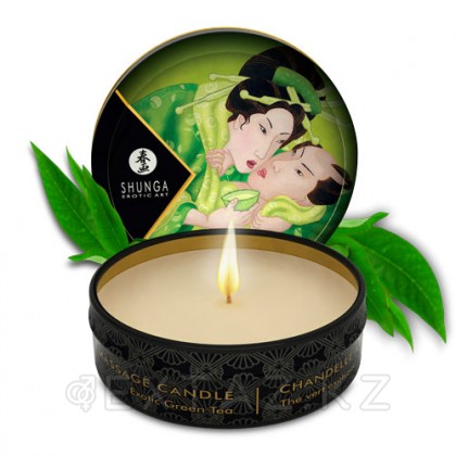 Ароматизированная массажная свечка Shunga Massage Candle, 30 мл (зелёный чай) от sex shop Extaz