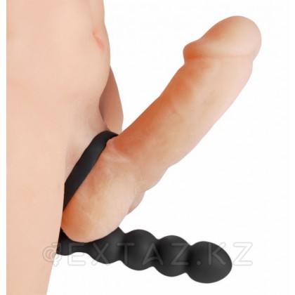 Насадка для двойного удовольствия Double Fun Cock Ring with Double Penetration Vibe, 14,6 см. Черный от sex shop Extaz