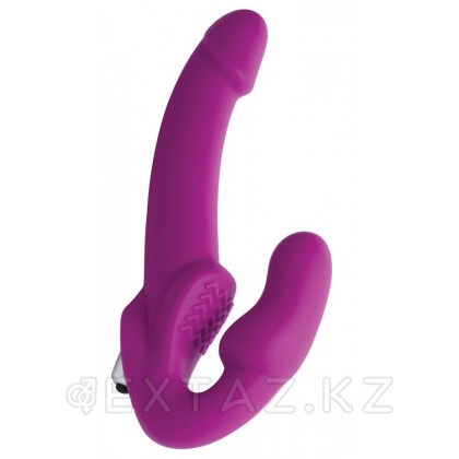Безремневой вибро страпон Evoke Vibrating Strapless Silicone Strap-on Dildo, 24 см Фиолетовый от sex shop Extaz
