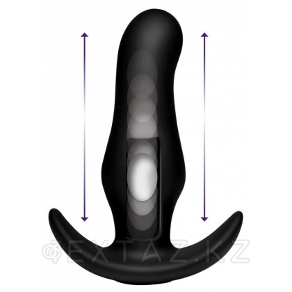 XR Brands Kinetic Thumping 7X Prostate Anal Plug - анальная пробка с вибрацией, 13.3х4 см Черный от sex shop Extaz