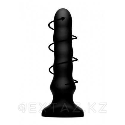 XR Brands Silicone Vibrating & Squirming Plug with Remote Control - Вибромассажер с функцией волн, 19.5х4.5 см Черный от sex shop Extaz