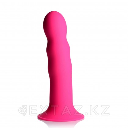 Squeeze-It Wavy Dildo - мягкий, гибкий волнистый фаллоимитатор, 18.3х4.1 см (розовый) от sex shop Extaz