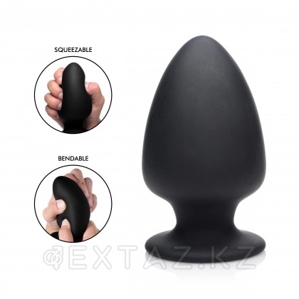 Squeeze-It Silicone Anal Plug Large - большая мягкая анальная пробка, L 13.2х7.6 см (чёрный) от sex shop Extaz фото 2