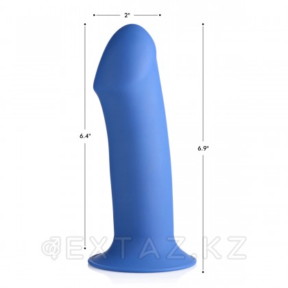 Squeeze-It Thick Phallic Dildo - гибкий пластичный фаллоимтатор, 17.5х5 см (синий) от sex shop Extaz фото 6