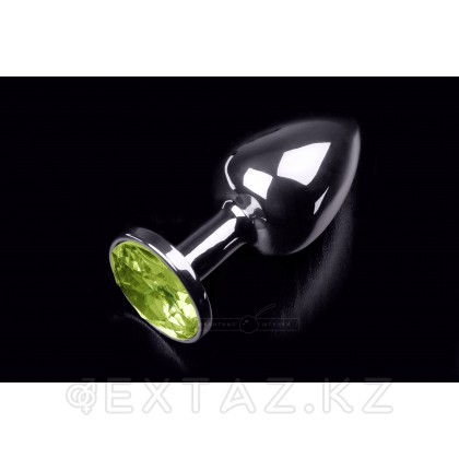 Маленькая анальная пробка с кристаллом, серебристая, 7,5 см Бриллиант от sex shop Extaz