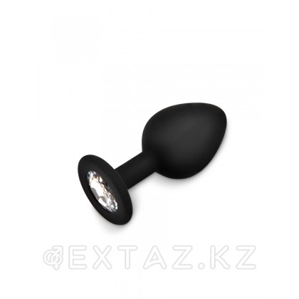 Браззерс - силиконовая анальная пробка с кристаллом, 8х3 см Черный от sex shop Extaz